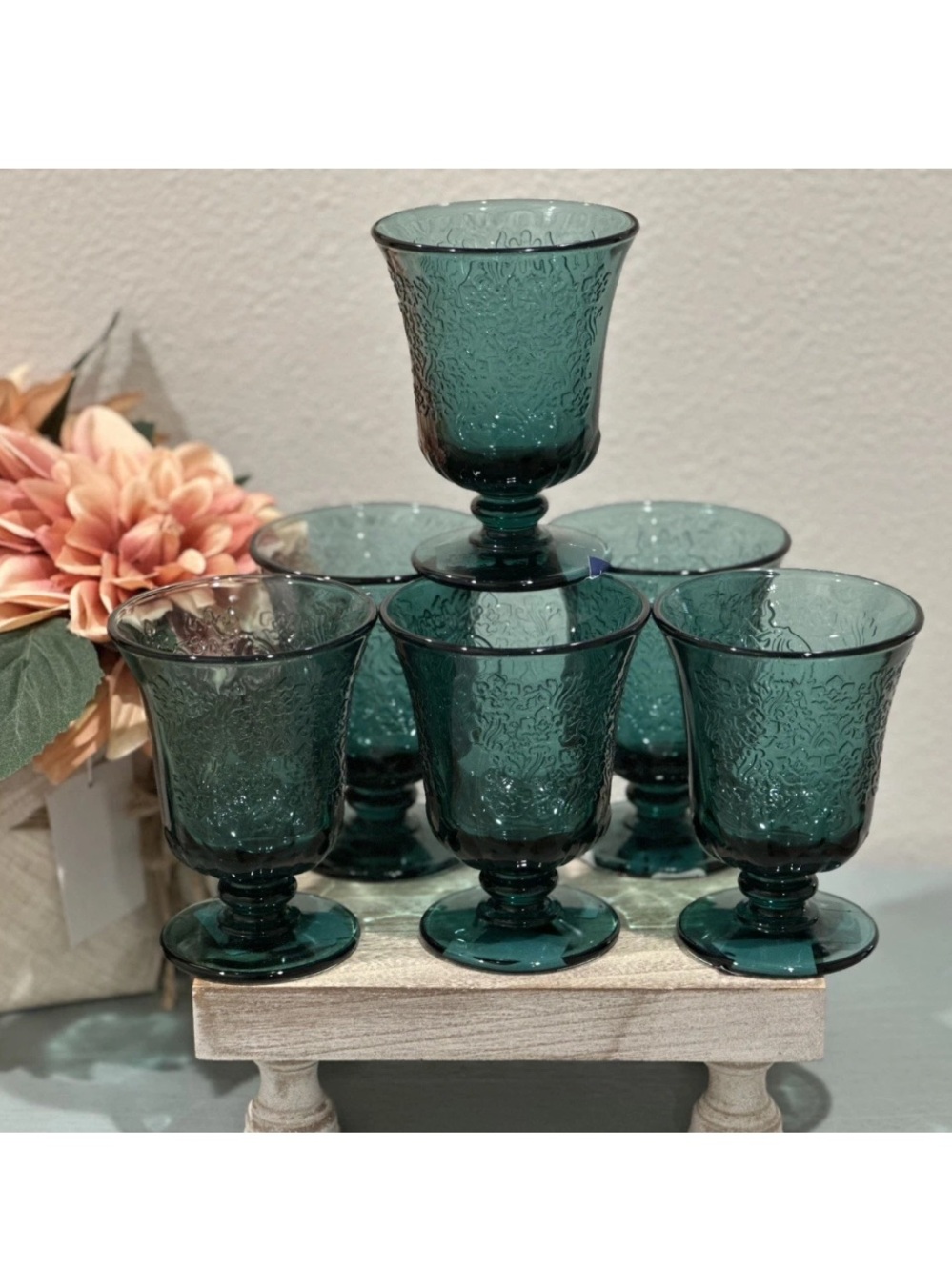 La Rochere Amboise Pied Footed Water Tumbler/goblet- Night Blue-French-Set of 6